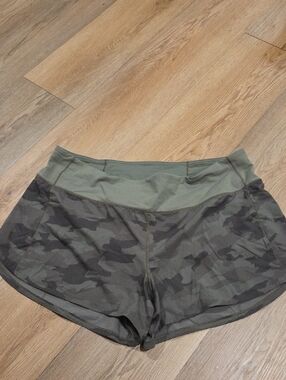 lululemon athletica Olive Camo Running Shorts